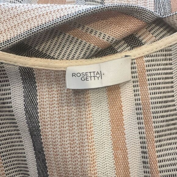 ROSETTA GETTY Striped White, Grey, Orange, Apron Halter Women's Top Size 10 - Picture 12 of 12